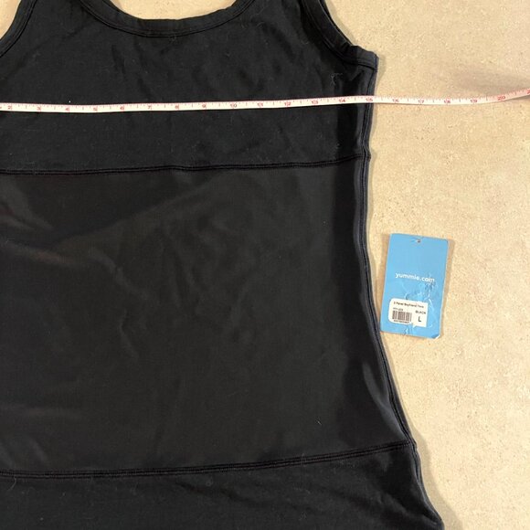 NWT  Yummie Tummie Womens Shapewear Tank Top 3 Panel Black Holds in Tummy Size L - Picture 3 of 7